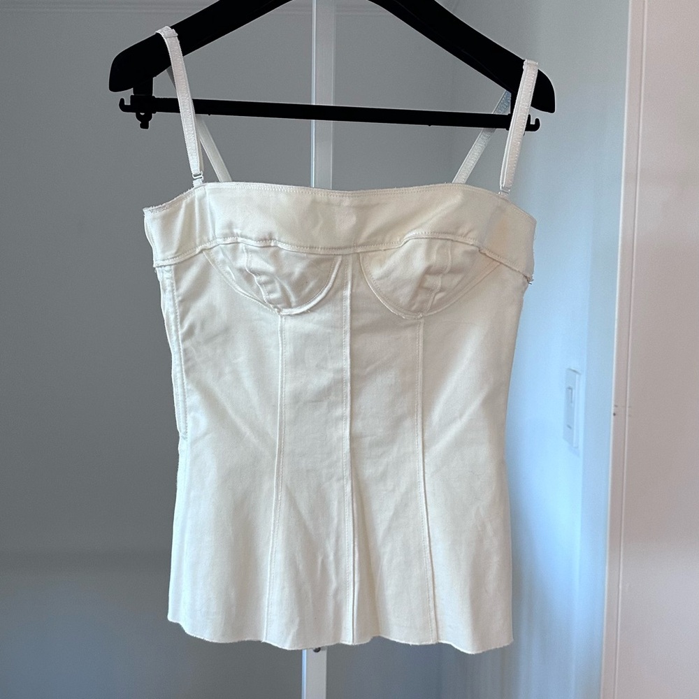 NWT Vintage D&G Bustier Corset Top in Off White IT42 US 6